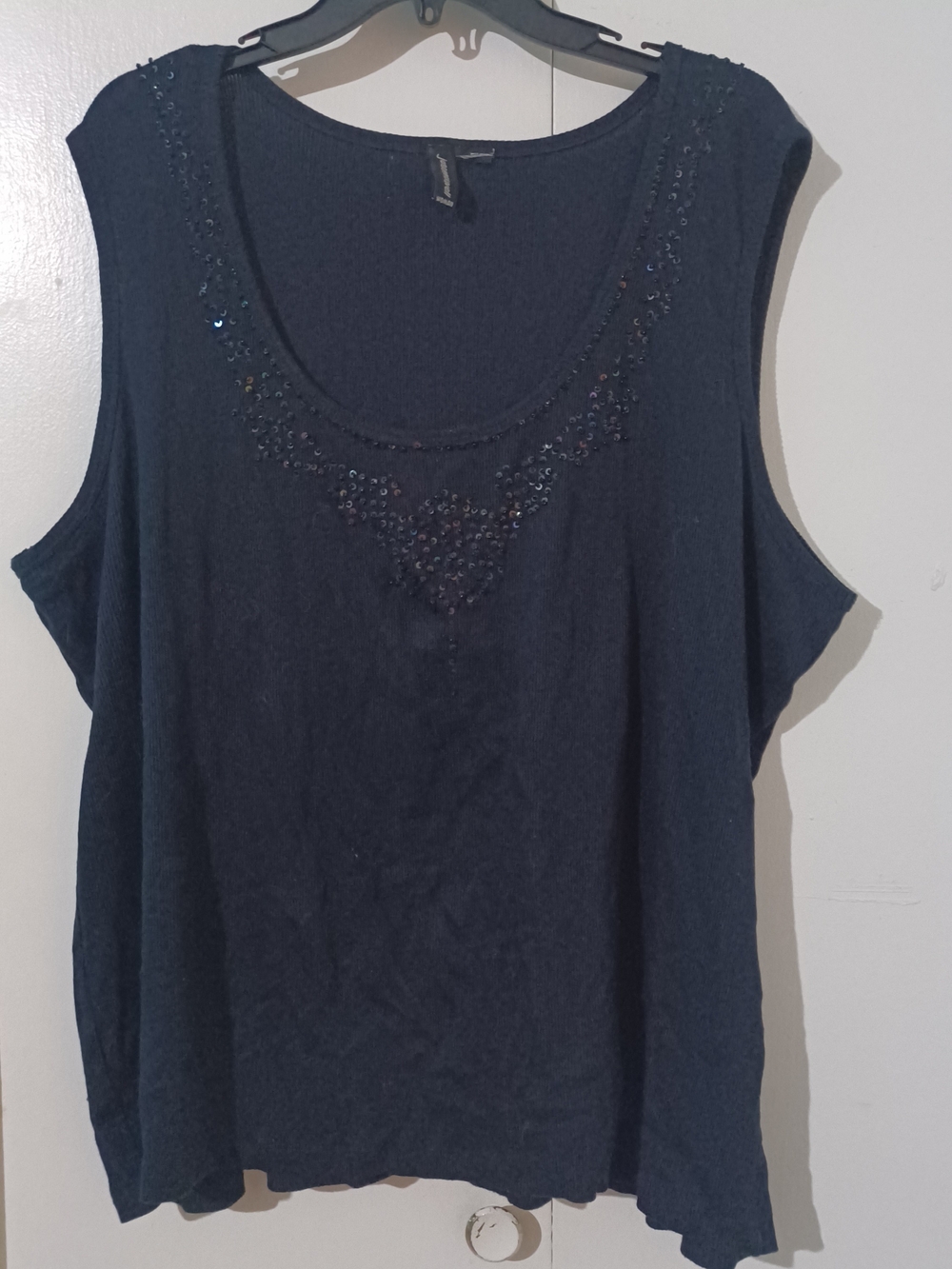 jason maxwell  Sleeveless Sequin Scoop Neck Tank
